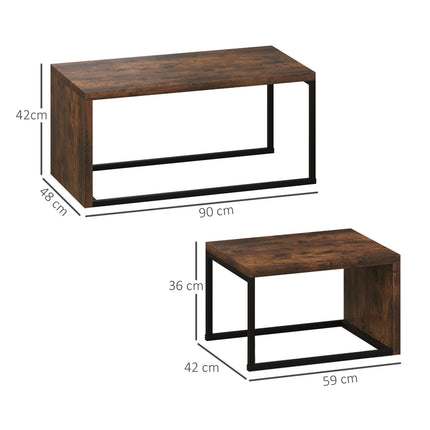 2 kafijas galdiņu komplekts, dīvāna galdiņš, sānu galdiņš, kafijas galdiņš, dažādas formas, daudzfunkcionāls, elegants, vienkāršs, metāla pamatne, melns un brūns