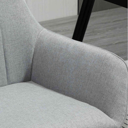 Light gray upholstered dining chairs, set of 2, linen covers