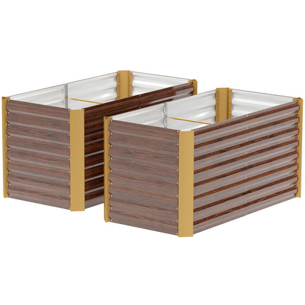 2 paaugstinātu puķu dobju komplekts, izturīgs pret laikapstākļiem, augu dobe, aukstais rāmis, dārza dobe, puķu pods, augu kaste no cinkota tērauda, puķu kaste terasei un dārzam, 120 x 60 x 60 cm