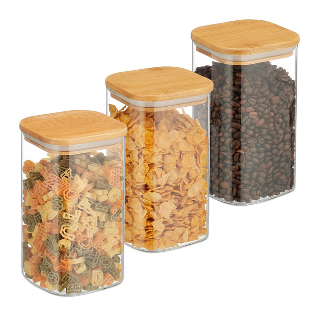 3 uzglabāšanas burku ar vākiem komplekts 1200 ml