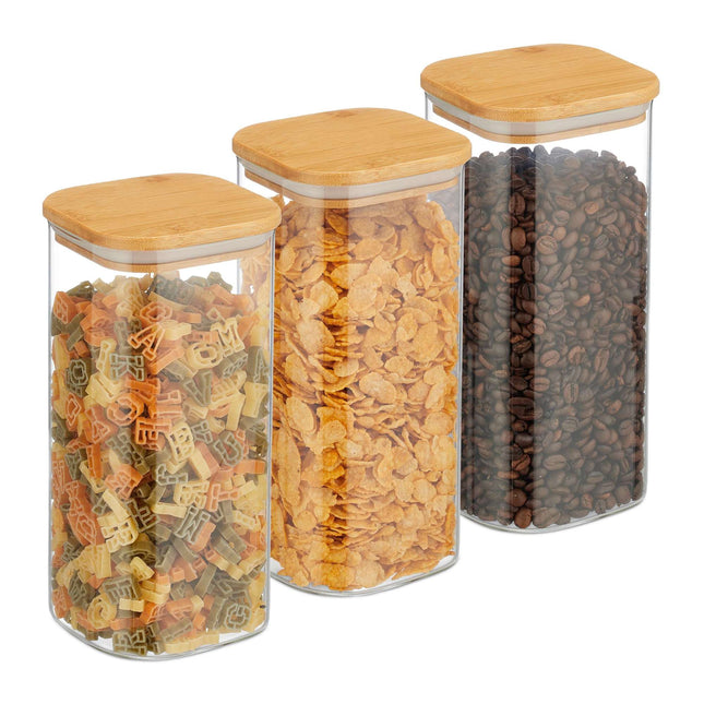3 uzglabāšanas burku ar vākiem komplekts 1500 ml