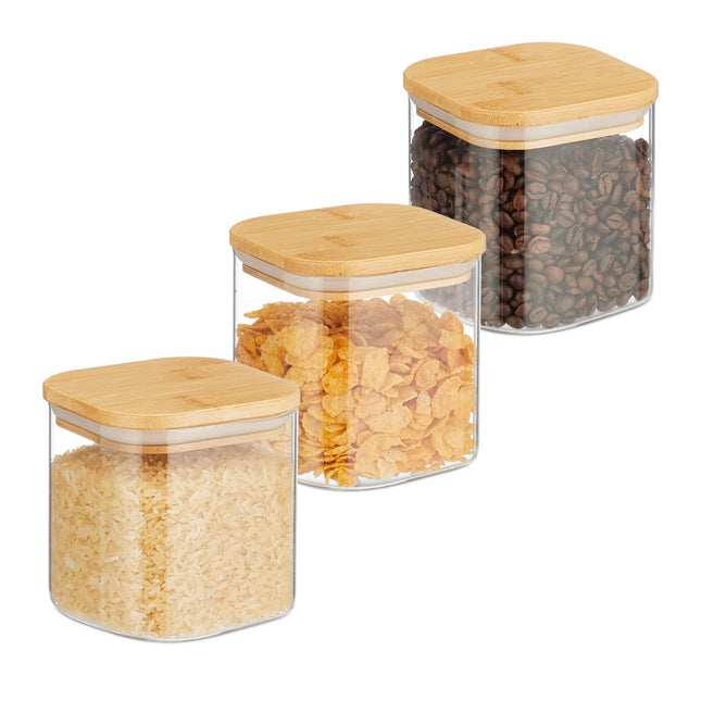 3 uzglabāšanas burku komplekts ar vākiem, 600 ml