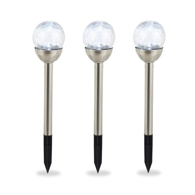 3 apaļu saules bateriju lampu komplekts