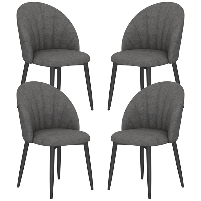 4 samta ēdamistabas krēslu komplekts, ergonomisks, tumši pelēks