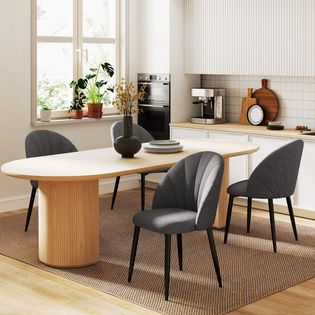 4 samta ēdamistabas krēslu komplekts, ergonomisks, tumši pelēks