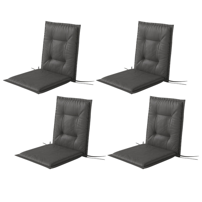 4 sēdekļu spilvenu komplekts 108 x 50 x 5 cm krēslu spilveni ar saitēm, āra/iekštelpu sēdekļu spilvens, sēdekļu spilvens, dārza mēbeļu soliņa spilvens, sēdkrēsls, ēdamistabas krēsls, tumši pelēks