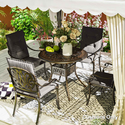 Dark gray Outdoor Indoor cushions, Set of 4, 108x50x5 cm
