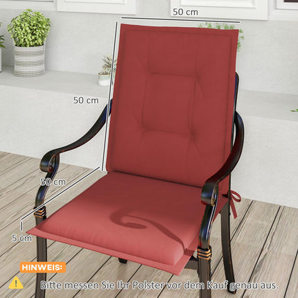 Burgundy chair & bench cushions, 108x50x5 cm, indoor/outdoor
