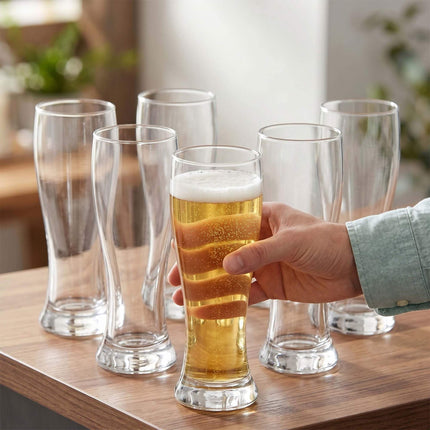 6 caurspīdīgu alus glāžu komplekts, 460 ml, mazgājams trauku mazgājamā mašīnā