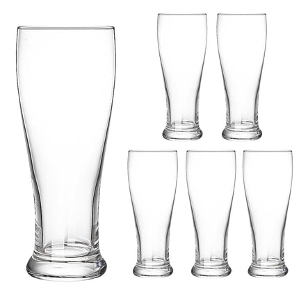 6 caurspīdīgu alus glāžu komplekts, 460 ml, mazgājams trauku mazgājamā mašīnā