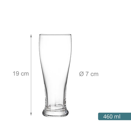 6 caurspīdīgu alus glāžu komplekts, 460 ml, mazgājams trauku mazgājamā mašīnā