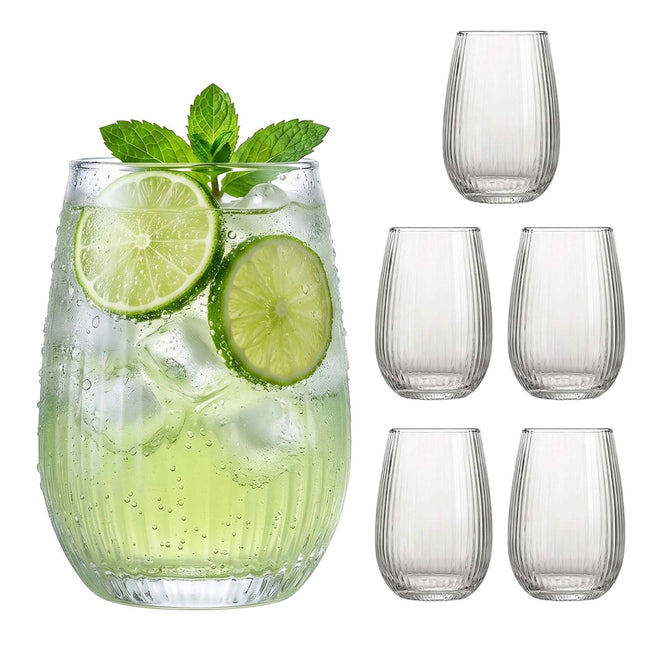 6 caurspīdīgu stikla glāzīšu komplekts, tilpums 400 ml