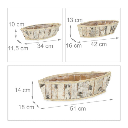 Kuģa formas puķu pods - 3 gabalu komplekts
