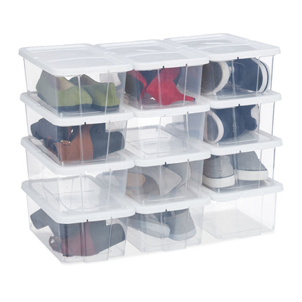 Shoe Boxes Plastic Set of 12