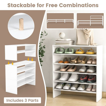 Apavu plaukts 78 cm, sakraujams, 3 daļas, 2 līmeņi, balts