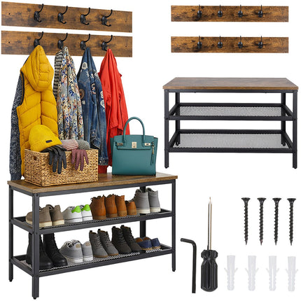 Apavu plaukts ar pakaramo, soliņu un 2 plauktiem, 73 cm