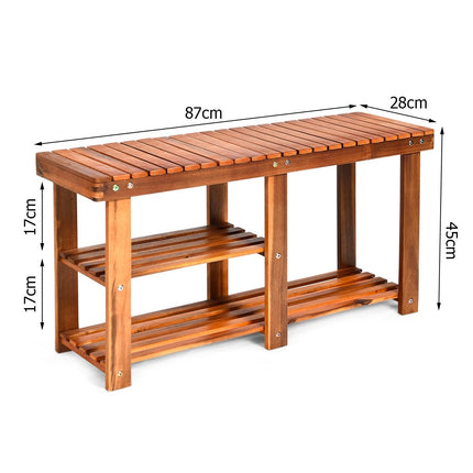 Apavu plaukts ar soliņu un 2 plauktiem. Apavu skapis no koka. Apavu statīvs 87 x 28 x 45 cm.