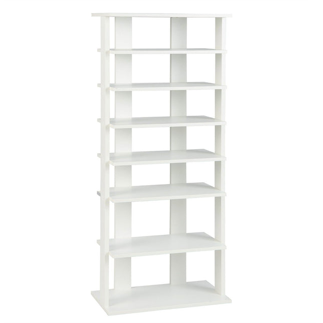 Apavu statīvs, 7 līmeņu apavu plaukts retro stilā, 45 x 25 x 110,5 cm, balts