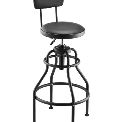 Shop Stool With Backrest – Pneumatic, 300 lb, Swivel