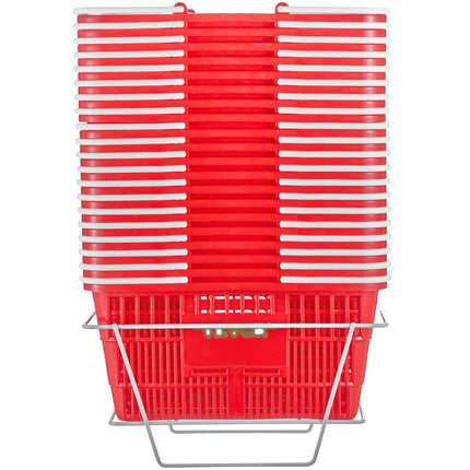 Shopping Baskets, Set of 20, 21L, With Stand, Red