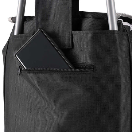 Iepirkumu ratiņi 40L, melni, salokāmi