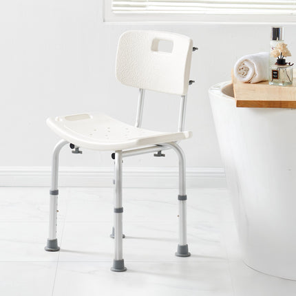 Shower Chair With Back, Adjustable Height, 350 lb Non-Slip