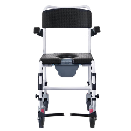 Shower Commode Wheelchair, 350 lb, Adjustable Height