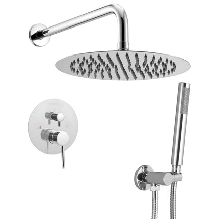 Shower Faucet Set, 10-Inch Rain Head, Handheld, Chrome