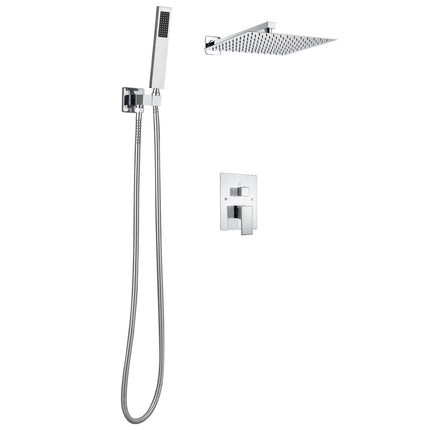 Shower Faucet Set – 12-Inch Square Rain Head, Handheld