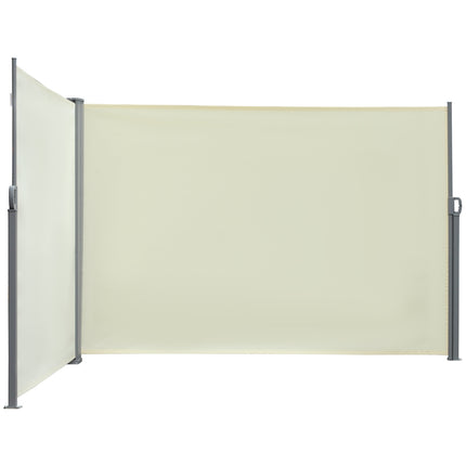 Sānu markīze privātuma nodrošināšanai un saules aizsardzībai, sānu rullo žalūzijas, UV aizsardzība, poliesters, krēmkrāsas, 600x160 cm