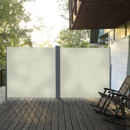 Sānu markīze privātuma nodrošināšanai un saules aizsardzībai, sānu rullo žalūzijas, UV aizsardzība, poliesters, krēmkrāsas, 600x160 cm