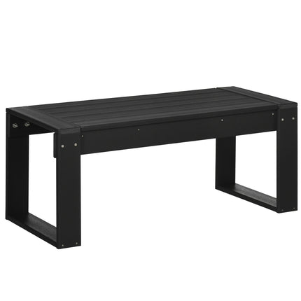 Sānu galdiņš, dārza galdiņš, kafijas galdiņš ar koka imitāciju, taisnstūrveida, balkonam, dārzam, terasei, HDPE, melns, 95x42x40cm