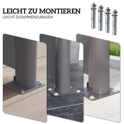 Outdoor Privacy Screen, retractable awning, dark grey, 300x180 cm