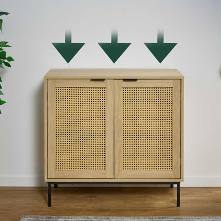 Kumode ar 2 rotangpalmas durvīm
