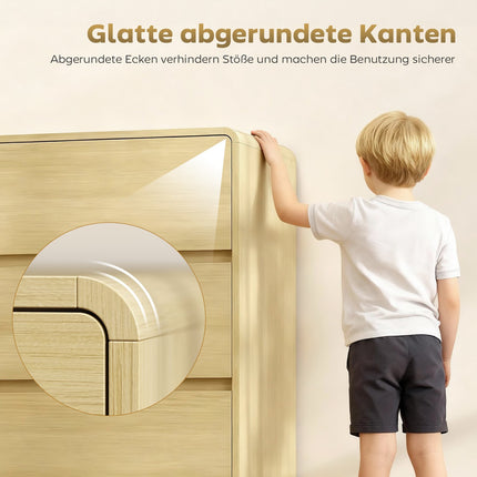 Kumode ar 6 atvilktnēm, 100 cm, dabīgā koka apdare