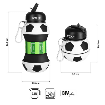 Silikona salokāmā krūze 550ml - futbola dizains