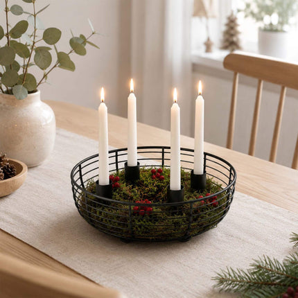 Sudraba metāla stiepļu Adventa vainaga turētājs – 20,5 cm