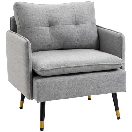 Lounge Armchair; Linen look, cushion, 120 kg capacity