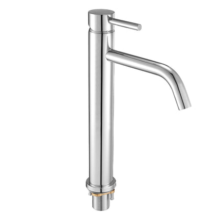 Single Handle Kitchen Faucet, High-Arc Chrome, Push Drain