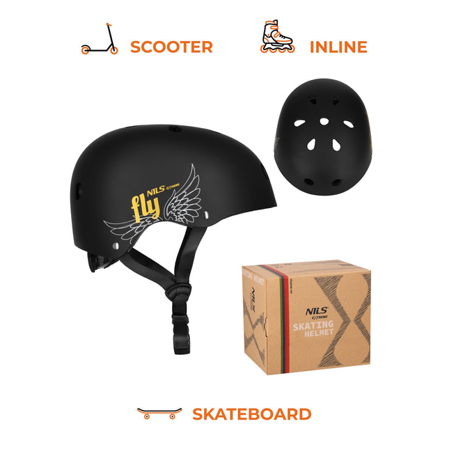Skate Helmet, Adjustable Dial Fit, Gold, L 58-61 cm