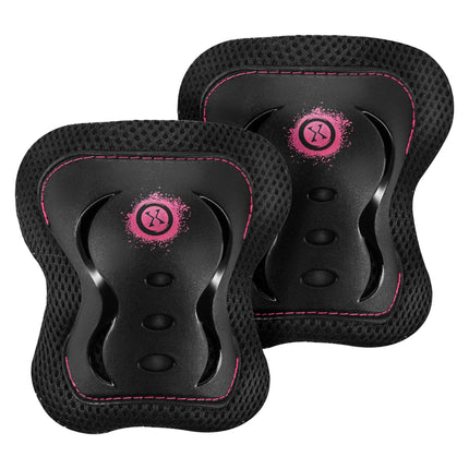 Skate Protective Gear Set, Wrist Elbow Knee, Pink L