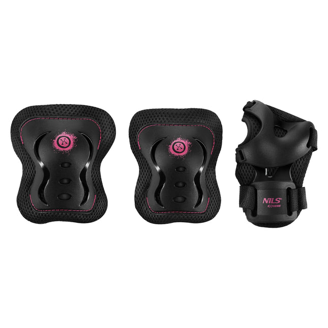 Skate Protective Gear Set, Wrist Elbow Knee, Pink S