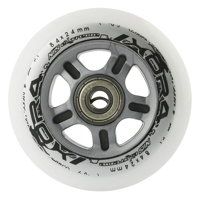 Skateboard Wheels 84x24 82A, 4 Pcs + ABEC-7 Bearings, 8 Pcs