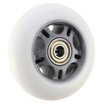 Skateboard Wheels 84x24 82A, White, ABEC-7 Bearings Set