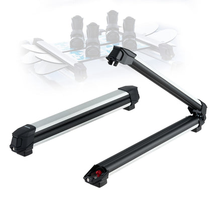 Ski and Snowboard Roof Rack, 2-Pack Locking, 6 Skis