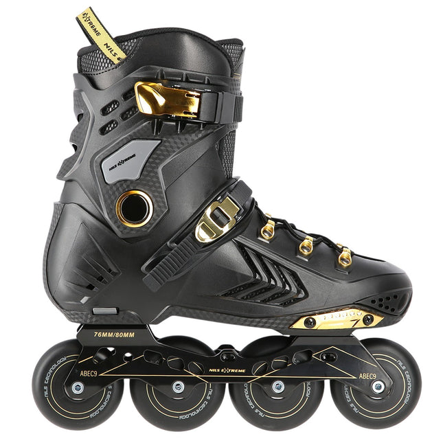 Slalom In-Line Skates, Black-Gold, Size 39