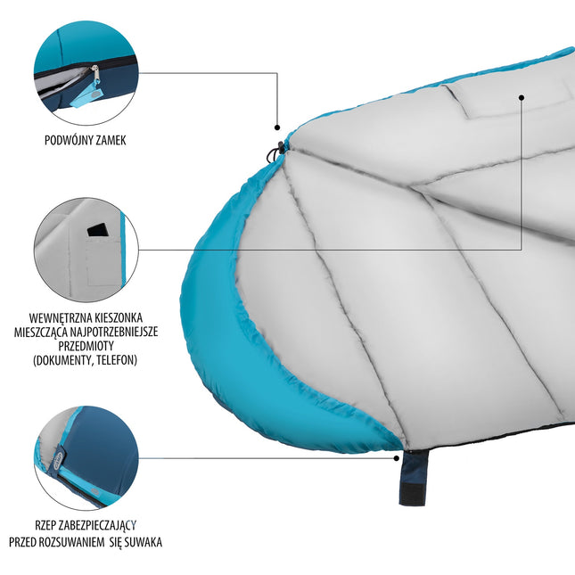 Guļammaiss, pelēkzils, viegls, kompakts