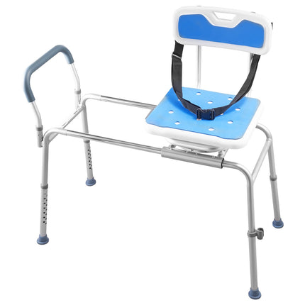 Sliding Tub Transfer Bench, Swivel Seat, 400 lb Capacity