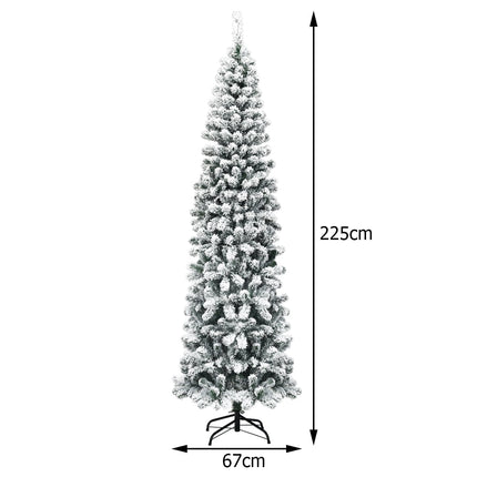 Tieva Ziemassvētku eglīte ar sniegu, 225 cm, 350 LED gaismiņas