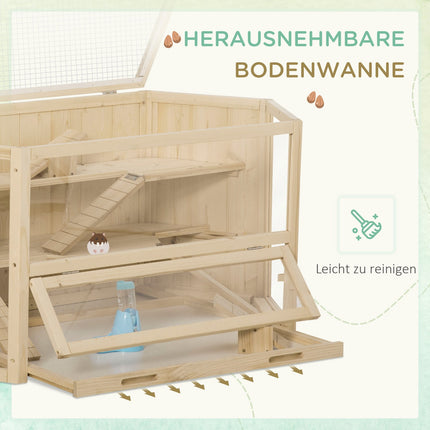 Mazu dzīvnieku būris, grauzēju būris, kāmju būris ar rampu, šūpolēm, peļu būra augšdaļa, eņģēm, noņemama pamatne, paplāte, egles koks, 115 x 60 x 55 cm